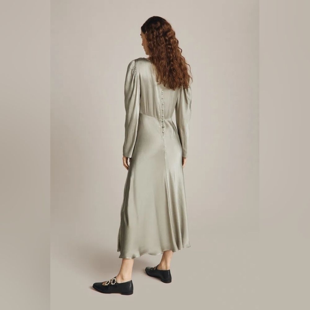 Ghost London | Long Sage Rosaleen Dress Green — image 5 of 8